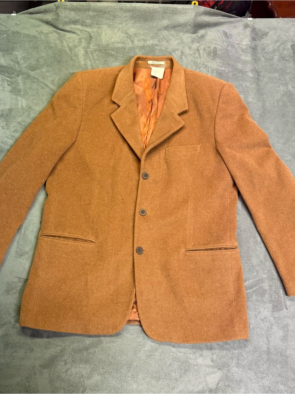 Men's Camel Brown Wool-Blend Sport Coat - Classic Three-Button Blazer